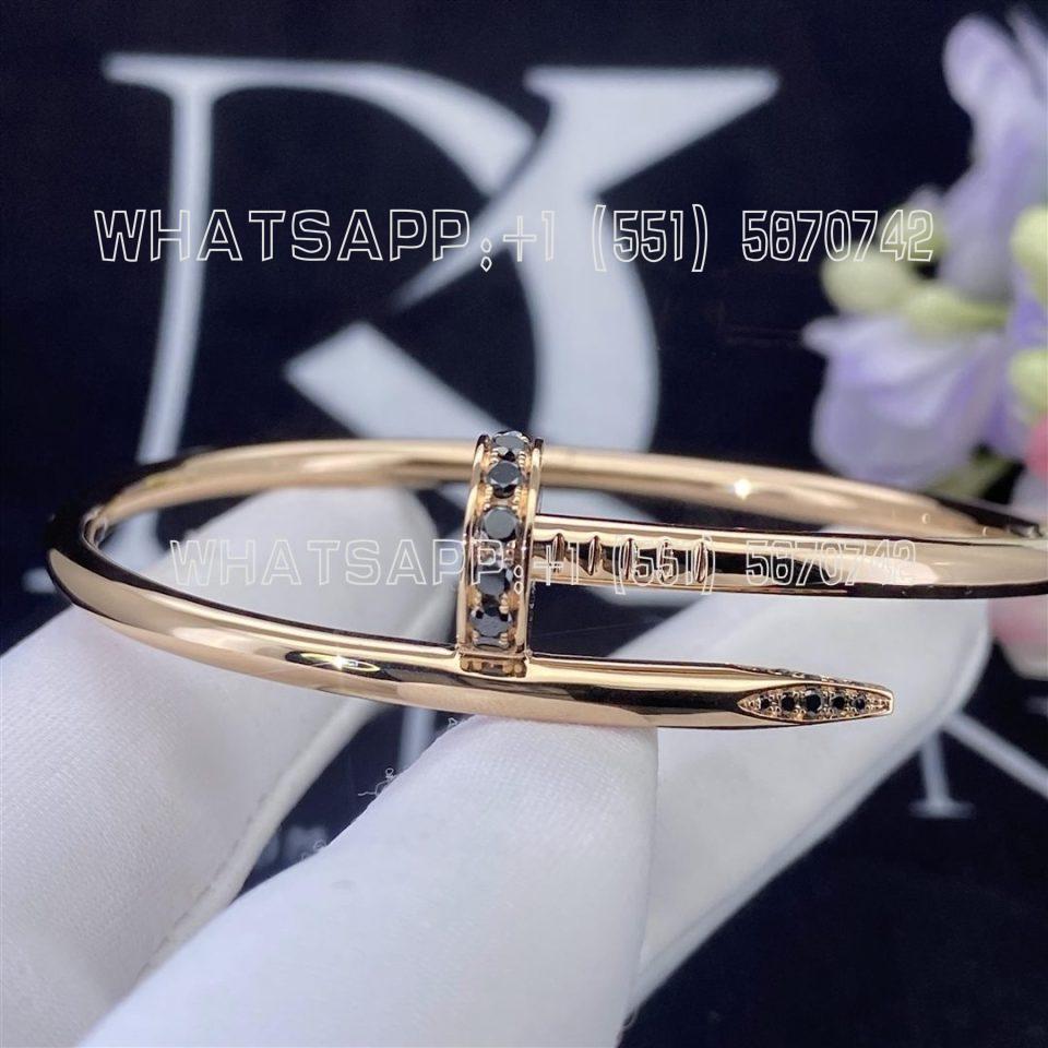 Custom Jewelry Cartier Juste un Clou Bracelet in 18K Rose Gold and Black Diamonds