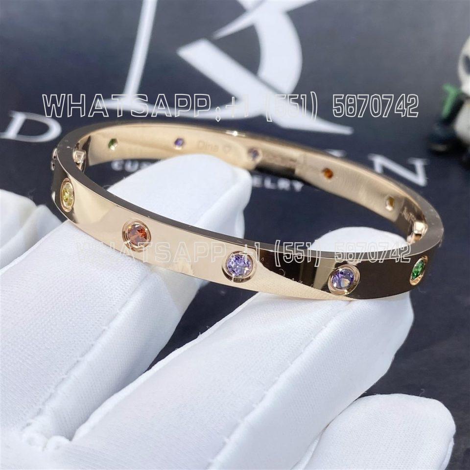 Custom Jewelry Cartier Love Bracelet in 18K Rose Gold Multi Gem B6036517