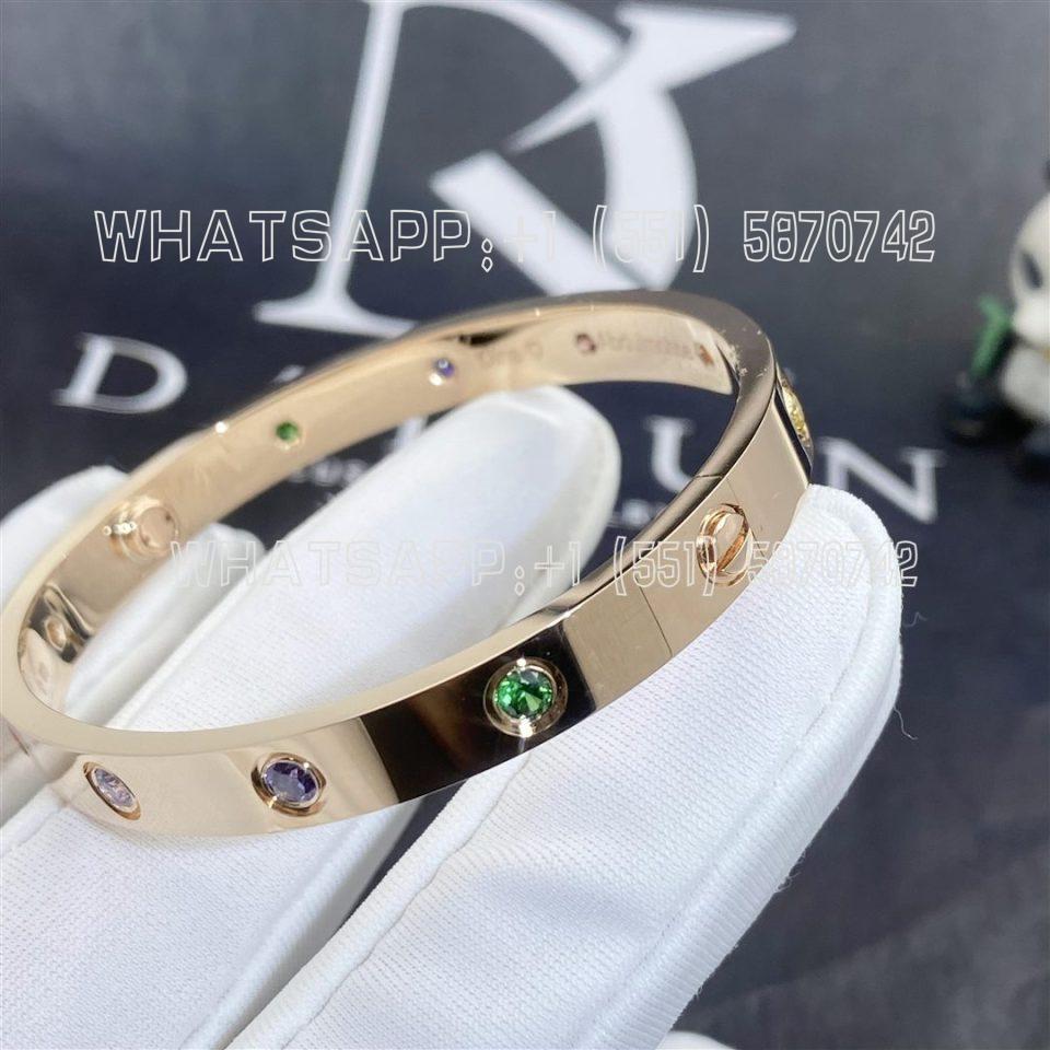 Custom Jewelry Cartier Love Bracelet in 18K Rose Gold Multi Gem B6036517