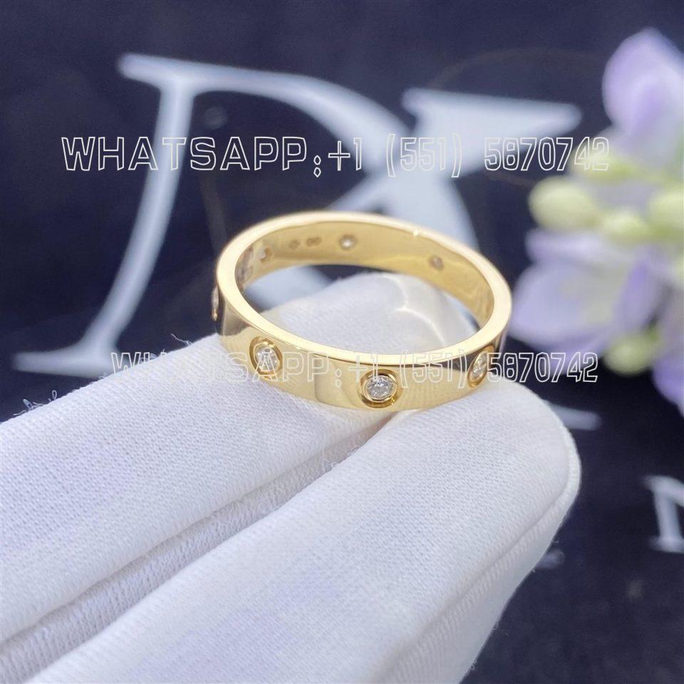 Custom Jewelry Cartier Love Wedding Band 8 Diamonds 18K Yellow Gold B4056200-Width 4mm
