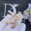 Custom Jewelry Chaumet Paris JosÉphine Aigrette Earring In Rose Gold Set With Pearls And Diamonds 084473