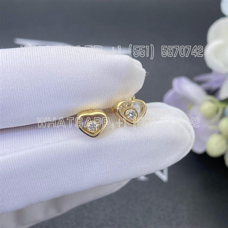 Custom Jewelry Chopard My Happy Hearts Diamond Earring in 18K Yellow Gold 83A086-5092