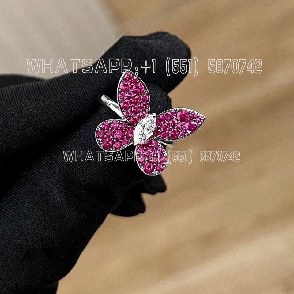 Custom Jewelry Graff Butterfly pavé Red Sapphire ring RGR209