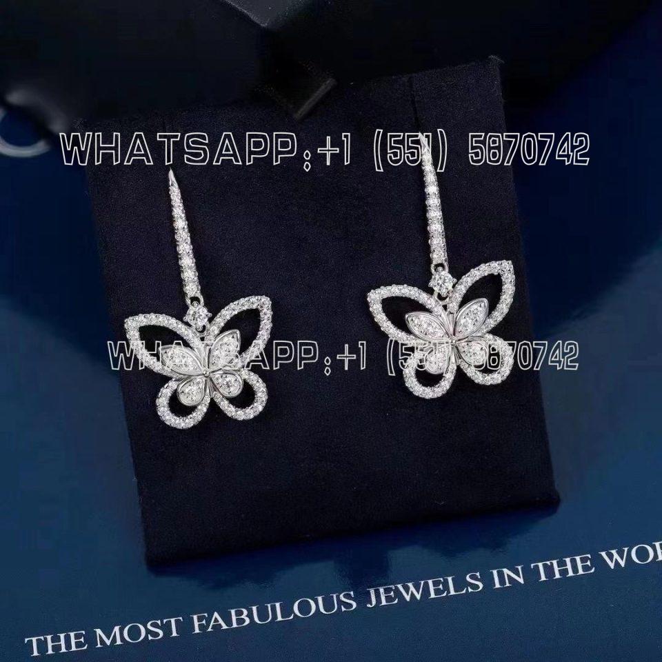 Custom Jewelry Graff Butterfly Silhouette Diamond Drop Earrings RGE1617