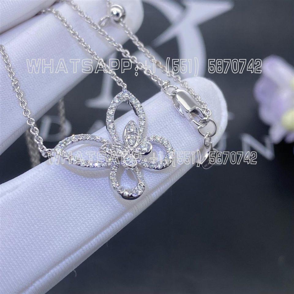 Custom Jewelry Graff Butterfly Silhouette Diamond Mini Pendant 18K White Gold RGP695