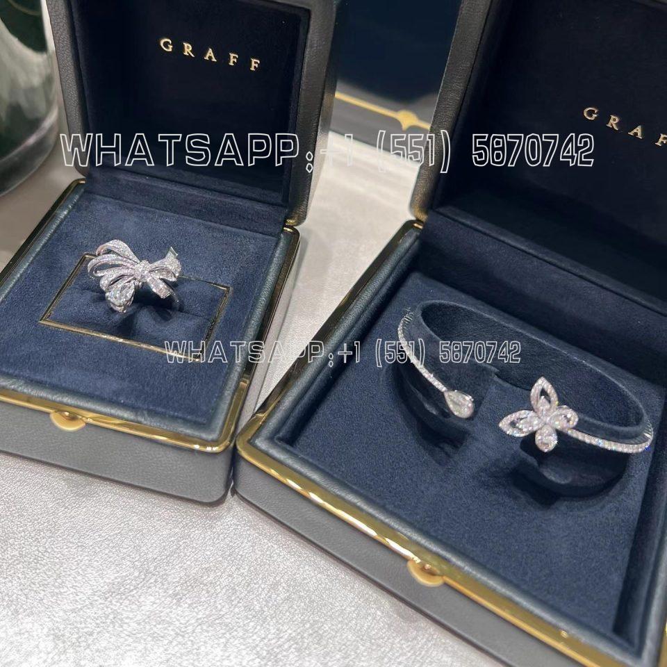 Custom Jewelry Graff Butterfly Silhouette pavé diamond bangle