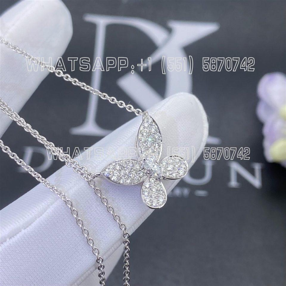 Custom Jewelry Graff Pavé Butterfly Diamond Small Pendant 18K White Gold RGP550