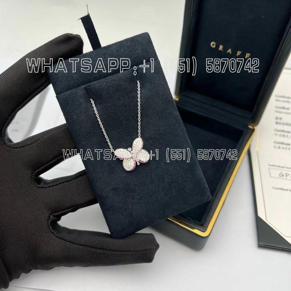 Custom Jewelry Graff Princess Butterfly Diamond and Sapphire Pendant