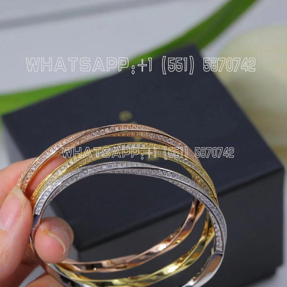 Custom Jewelry Graff Spiral pavé diamond and white gold bangle RGB351S