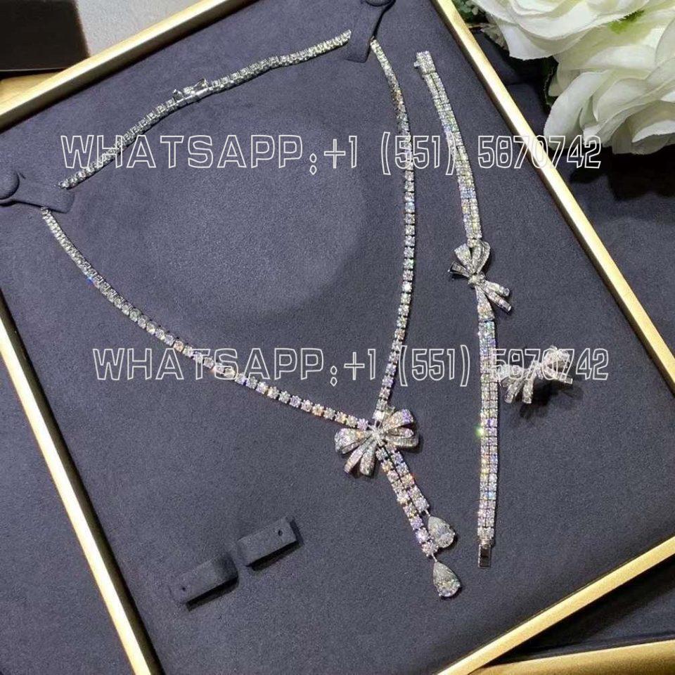 Custom Jewelry Graff Tilda’s Bow Double Strand Pear Shape Diamond Necklace RGN460