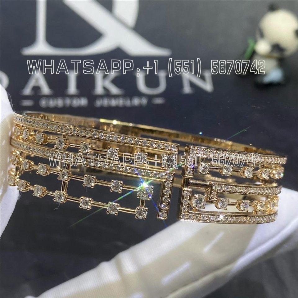 Custom Jewelry Marli Avenues Statement Hinged Bracelet In Rose Gold AVEN-B1