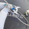 Custom Jewelry Marli Cleo Diamond Slip-On Necklace In White Gold Blue Agate CLEO-N14