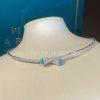 Custom Jewelry Marli Cleo Diamond Slip-On Necklace In White Gold Turquoise CLEO-N14