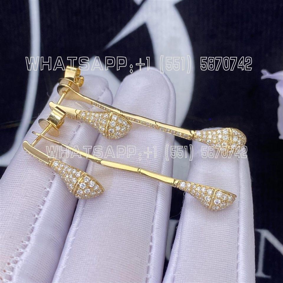 Custom Jewelry Marli Cleo Full Diamond Drop Earrings In Yellow Gold CLEO - E7