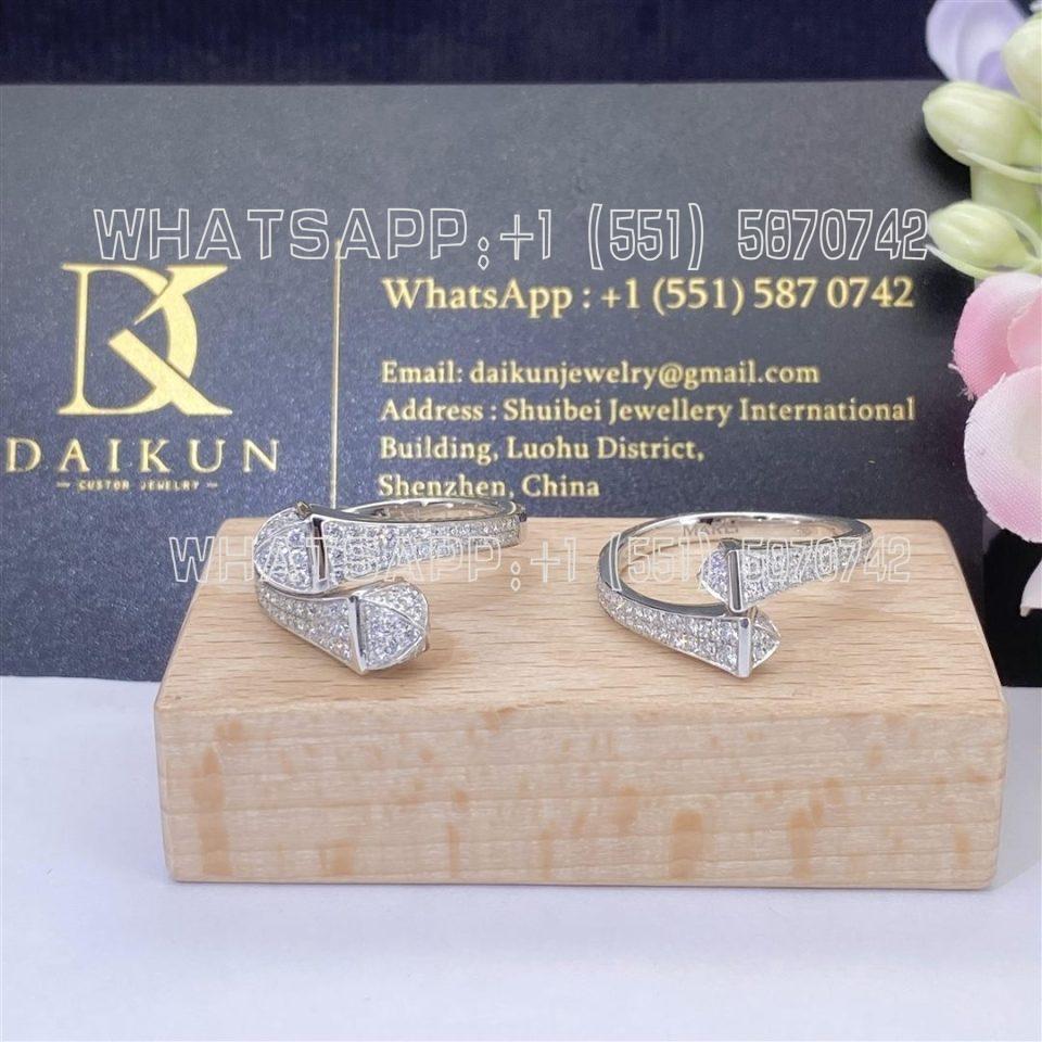 Custom Jewelry Marli Cleo Full Diamond Midi Slim Ring In White Gold CLEO - R48