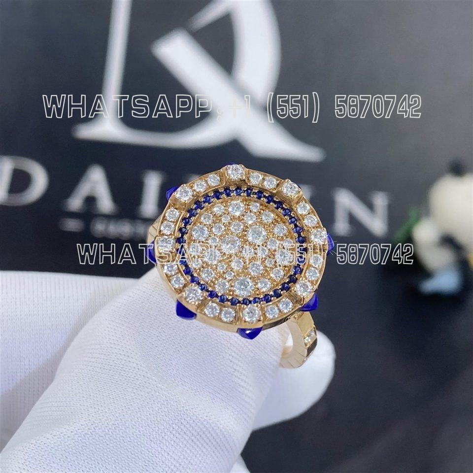 Custom Jewelry Marli Tip-Top Diamond Statement Ring In Rose Gold Lapis Lazuli TIPT-R7