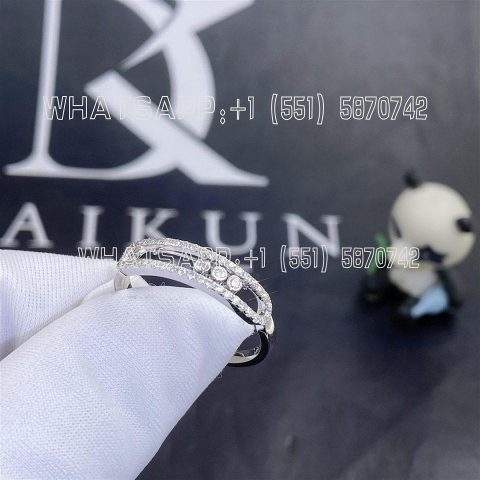 Custom Jewelry Messika Baby Move Pavé Diamond White Gold Ring 4683- WG