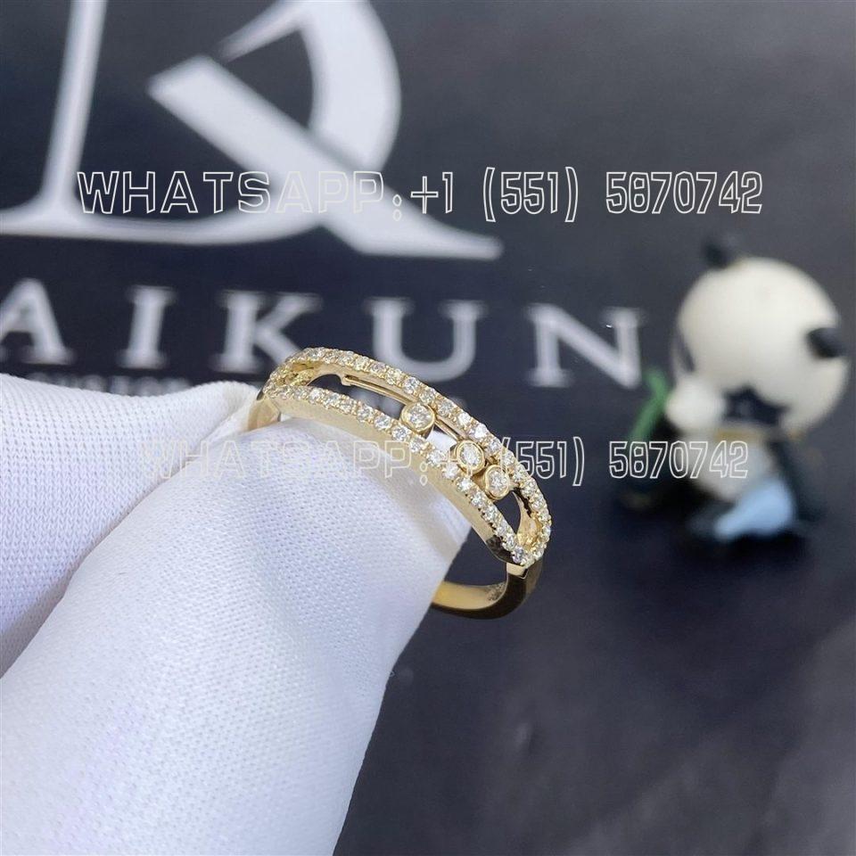 Custom Jewelry Messika Baby Move Pavé Yellow Gold Diamond Ring 4683- YG