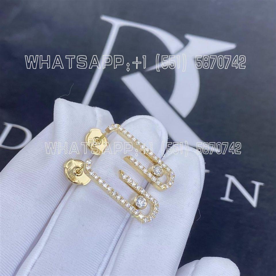 Custom Jewelry Messika Boucles D'oreilles En Or yellow 18 Carats Et Diamants Move Addiction X Gigi Hadid femme