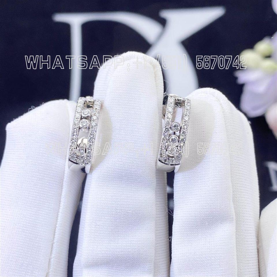 Custom Jewelry Messika Move Pavé Hoop White Gold For Her Diamond Earrings 4993-WG