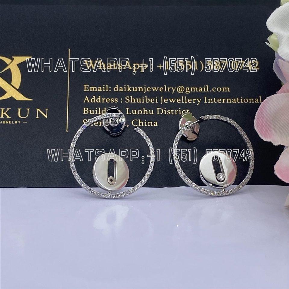 Custom Jewelry Messika White Gold Diamond Earrings Créoles Lucky Move Pm 07515-WG