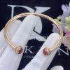 Custom Jewelry Piaget Possession open bangle bracelet in 18K rose gold set with diamonds and carnelian G36PE200