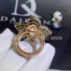 Custom Jewelry Roberto Coin Princess Flower Ring 18kt rose gold Large version, with Diamonds and Malachite ADV888RI1838