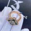 Custom Jewelry Roberto Coin Princess Flower Ring 18kt rose gold, with Malachite and Diamonds ADV888RI1837 -Small version