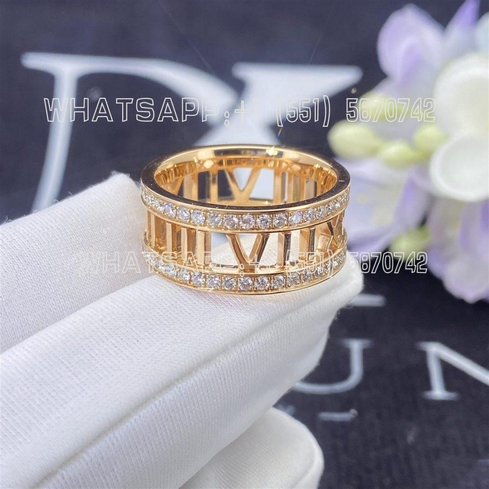 Custom Jewelry Tiffany Atlas open ring 18K Rose Gold and Diamonds