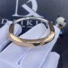 Custom Jewelry Tiffany Lock Bangle in Rose and White Gold with Half Pavé Diamonds 70158345