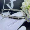 Custom Jewelry Tiffany Lock Bangle in White Gold with Diamond Accents 70425068