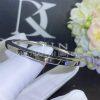 Custom Jewelry Tiffany Lock Bangle in White Gold with Diamond Accents 70425068