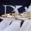 Custom Jewelry Tiffany T T1 Hinged Bangle in Rose Gold and Pavé Diamonds 67792815