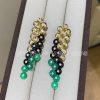 Custom Jewelry Van Cleef & Arpels Bouton d’or earrings Chrysoprase and Onyx,Diamond 18K yellow gold VCARO77200