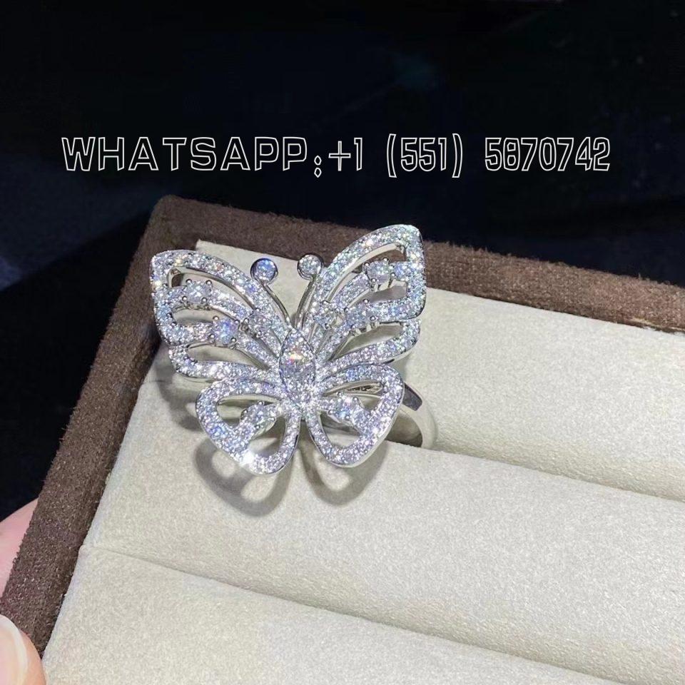 Custom Jewelry Van Cleef & Arpels Butterfly Flying Butterfly Between the Finger ring VCARA13500