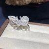 Custom Jewelry Van Cleef & Arpels Flying Butterfly Between the Finger ring VCARA13500