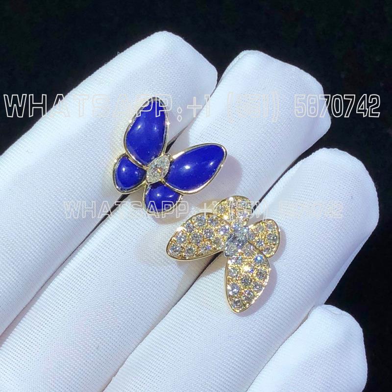 Custom Jewelry Van Cleef & Arpels Butterfly Two Butterfly Between the Finger ring Lapis Lazuli VCARP3DN00