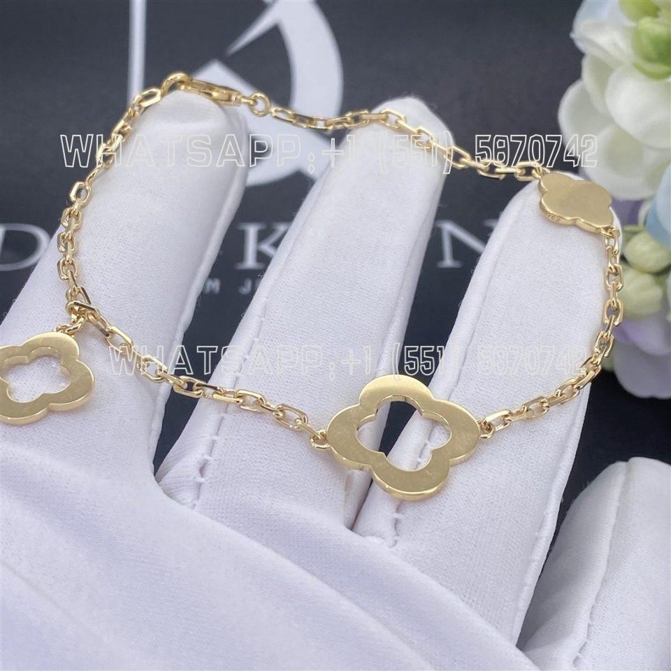 Custom Jewelry Van Cleef & Arpels Byzantine Alhambra bracelet 18K Yellow Gold, 3 motifs VCARD39600