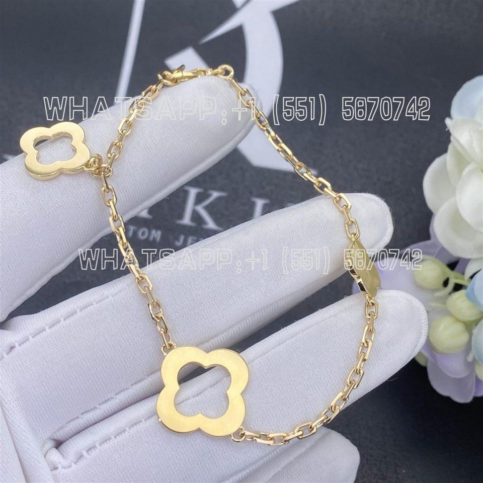 Custom Jewelry Van Cleef & Arpels Byzantine Alhambra bracelet 18K Yellow Gold, 3 motifs VCARD39600