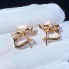 Custom Jewelry Van Cleef & Arpels Frivole earrings, small model 18K Rose Gold and Diamond