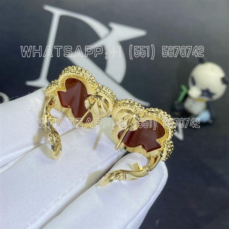 Custom Jewelry Van Cleef & Arpels Magic Alhambra earrings 18K yellow gold and Carnelian