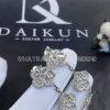 Custom Jewelry Van Cleef & Arpels Magic Alhambra earrings 3 motifs 18K white gold Pave Diamond VCARN9MR00