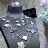 Custom Jewelry Van Cleef & Arpels Magic Alhambra long necklace 16 motifs White gold, Chalcedony and Mother-of-pearl VCARN19000