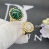 Custom Jewelry Van Cleef & Arpels Perlée couleurs Between the Finger ring 18K yellow gold, Diamond and Malachite VCARO9SU00