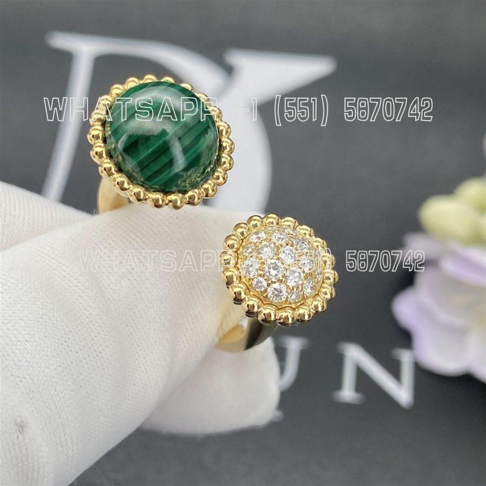 Custom Jewelry Van Cleef & Arpels Perlée couleurs Between the Finger ring 18K yellow gold, Diamond and Malachite VCARO9SU00