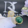 Custom Jewelry Van Cleef & Arpels Perlée couleurs Between the Finger ring 18K yellow gold, Diamond and Malachite VCARO9SU00