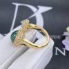 Custom Jewelry Van Cleef & Arpels Perlée couleurs Between the Finger ring 18K yellow gold, Diamond and Malachite VCARO9SU00