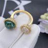 Custom Jewelry Van Cleef & Arpels Perlée couleurs Between the Finger ring 18K yellow gold, Diamond and Malachite VCARO9SU00