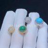 Custom Jewelry Van Cleef & Arpels Perlée couleurs Between the Finger ring Diamond and Turquoise VCARO9SW00