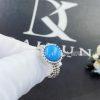 Custom Jewelry Van Cleef & Arpels Perlée couleurs ring 18K white gold and Turquoise VCARP4DQ00